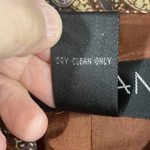 Silk‎ Land  Women Sz PL JacketCreamy/Brown  Floral Paisley Pleated Quilt Lined - Picture 10 of 15